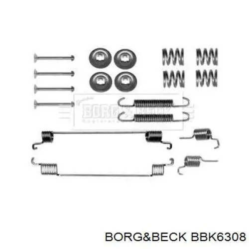 BBK6308 Borg&beck kit de montaje, zapatas de freno traseras
