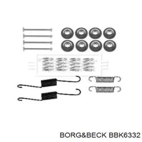 BBK6332 Borg&beck kit de montaje, zapatas de freno traseras
