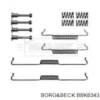 BBK6343 Borg&beck kit de montaje, zapatas de freno traseras