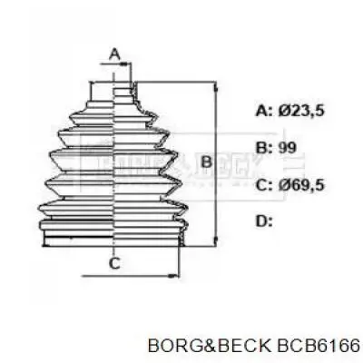 BCB6166 Borg&beck fuelle, árbol de transmisión trasero exterior