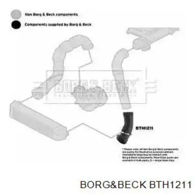 BTH1211 Borg&beck tubo flexible de aire de sobrealimentación superior izquierdo