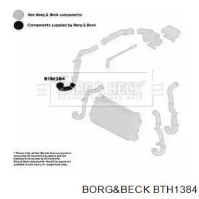 BTH1384 Borg&beck tubo flexible de aire de sobrealimentación derecho