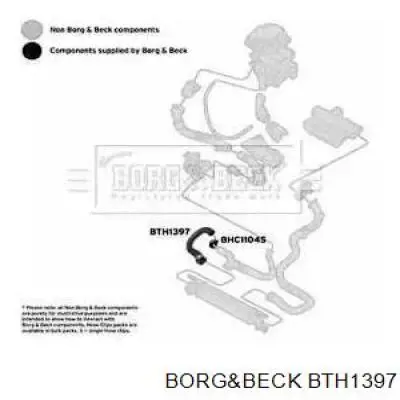 BTH1397 Borg&beck tubo flexible de aire de sobrealimentación inferior derecho