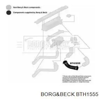 BTH1555 Borg&beck tubo flexible de aire de sobrealimentación superior izquierdo