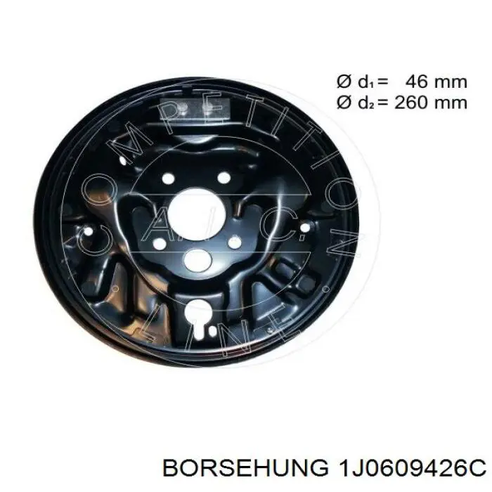 1J0609426C Borsehung disco de soporte tambor de freno trasero derecho