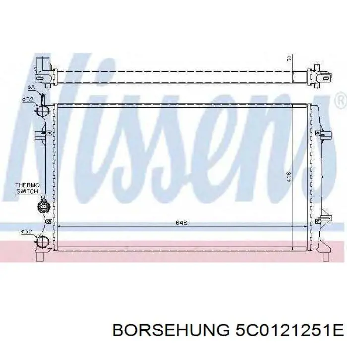 5C0121251E Borsehung radiador refrigeración del motor