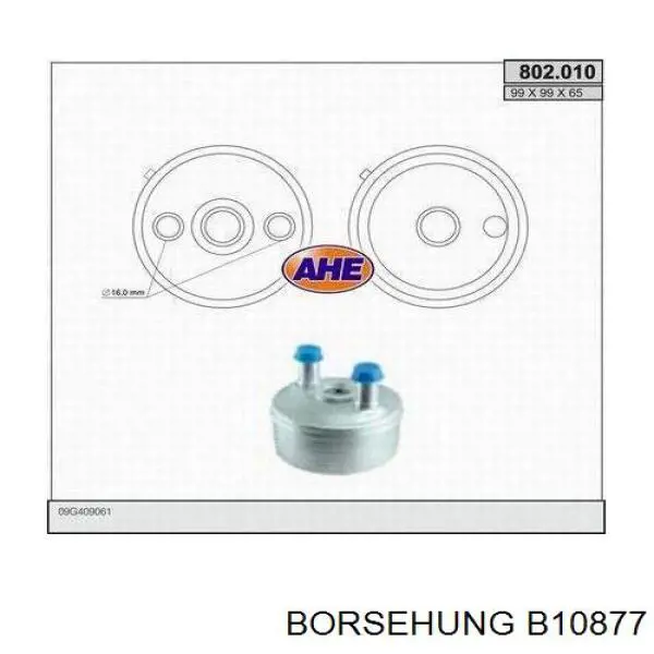 B10877 Borsehung radiador de aceite, bajo de filtro