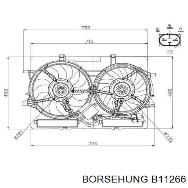 Comprar B11266 Borsehung Ventilador eléctrico de refrigeración completo izquierdo (motor y hélice)