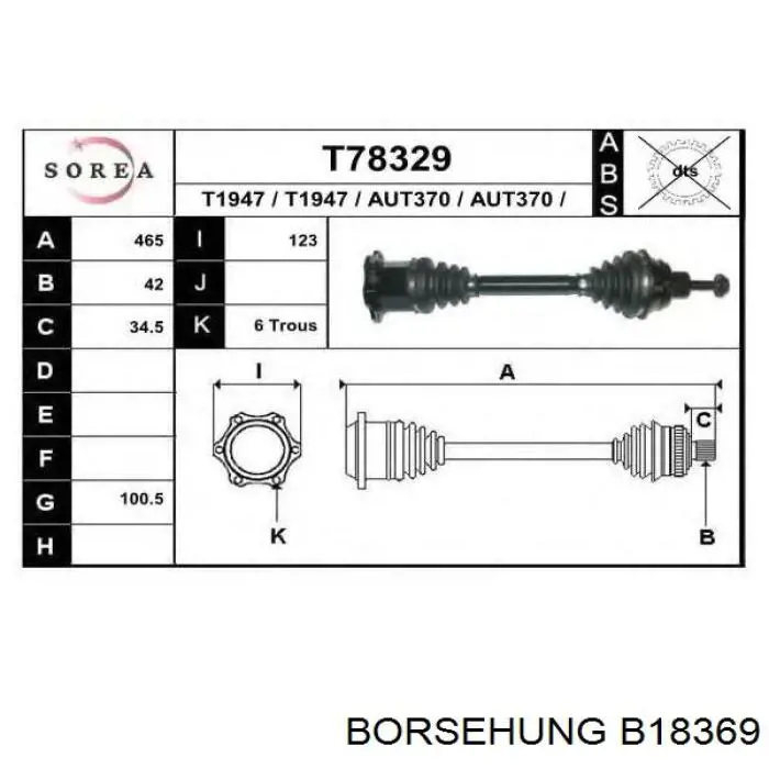 Comprar B18369 Borsehung Semieje delantero