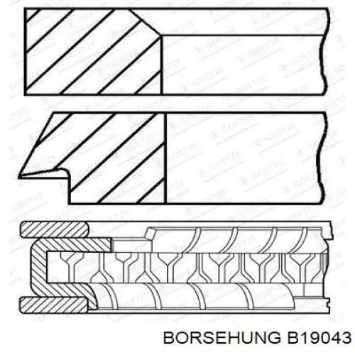 B19043 Borsehung juego de aros de pistón para 1 cilindro, std