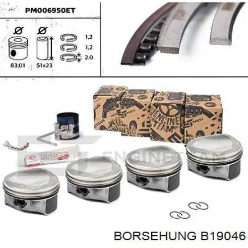 Comprar B19046 Borsehung Aros de pistón para 1 cilindro, STD