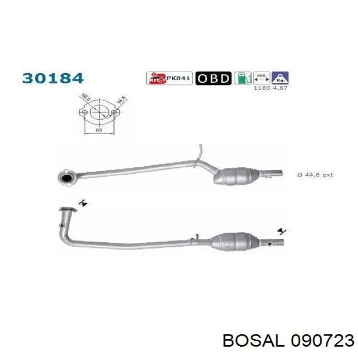 Comprar 090723 Bosal Tubo de admisión del silenciador de escape delantero