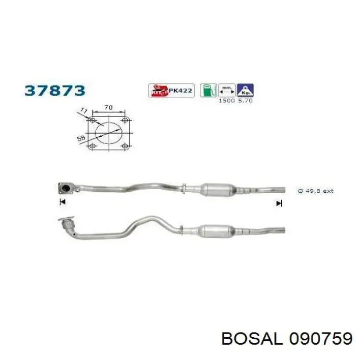 Catalizador 1J0253023X VAG