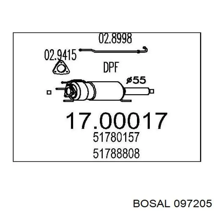 93197380 Peugeot/Citroen filtro hollín/partículas, sistema escape