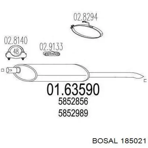 185021 Bosal silenciador posterior