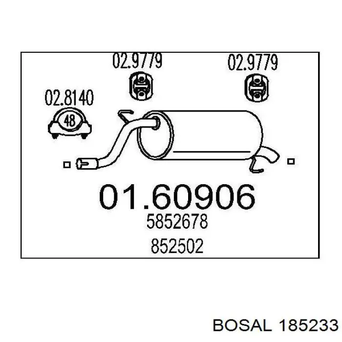 185233 Bosal silenciador posterior