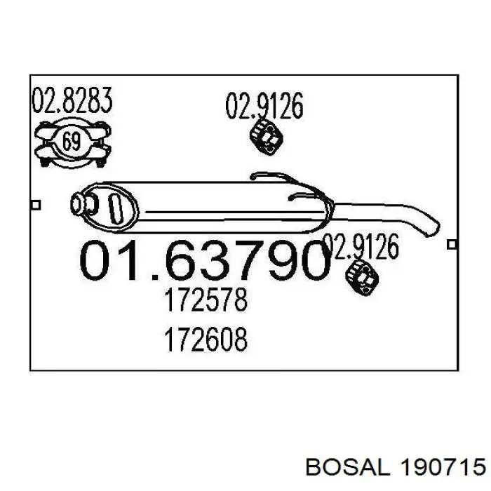 Silenciador trasero Bosal 190715 precio, desde 88,50 EUR