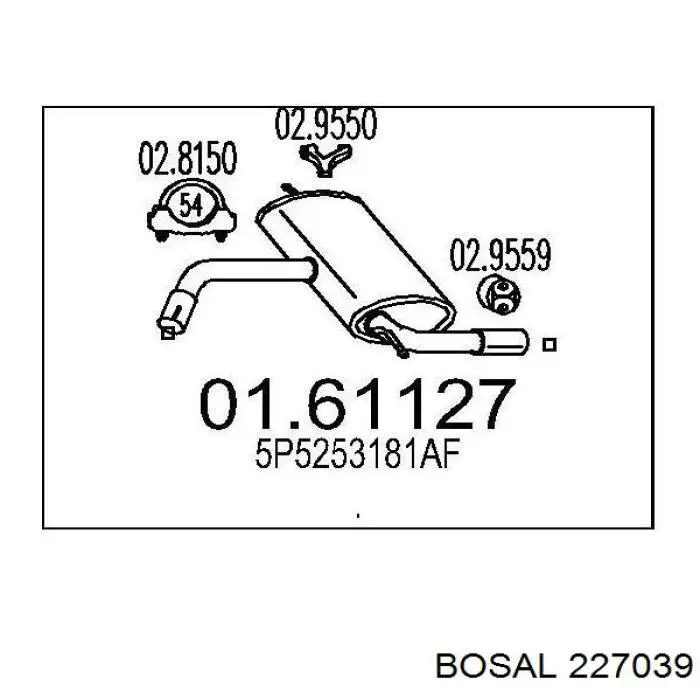 Comprar 227039 Bosal Silenciador trasero