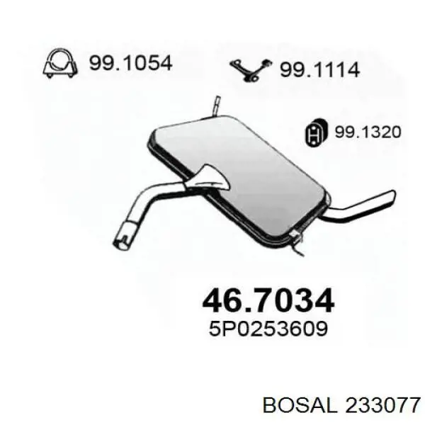 Comprar 233077 Bosal Silenciador trasero