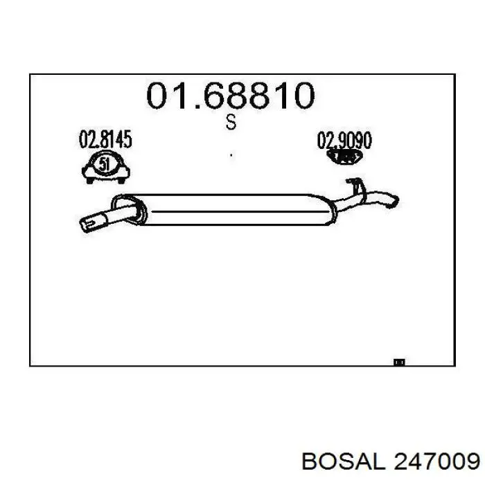 247-009 Bosal silenciador posterior