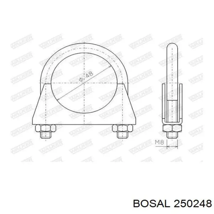 Abrazadera de sujeción delantera 250248 Bosal