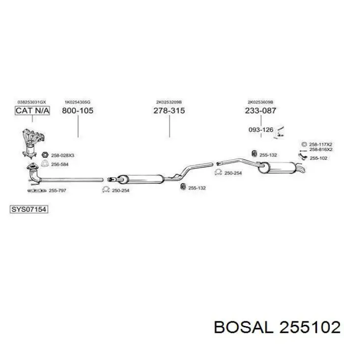 Comprar 255102 Bosal Soporte trasero del silenciador