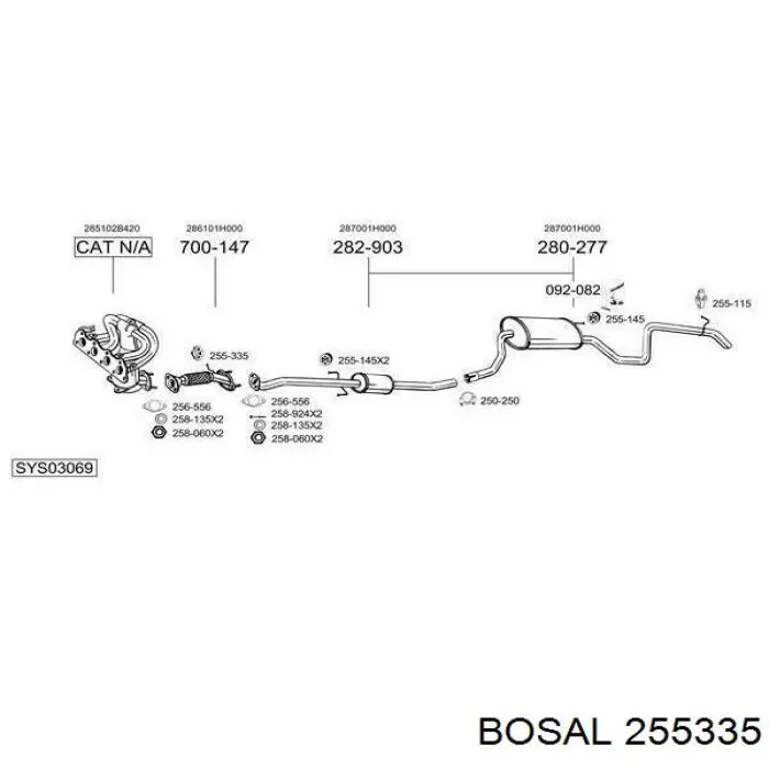 Comprar 255335 Bosal Soporte de tubo de escape