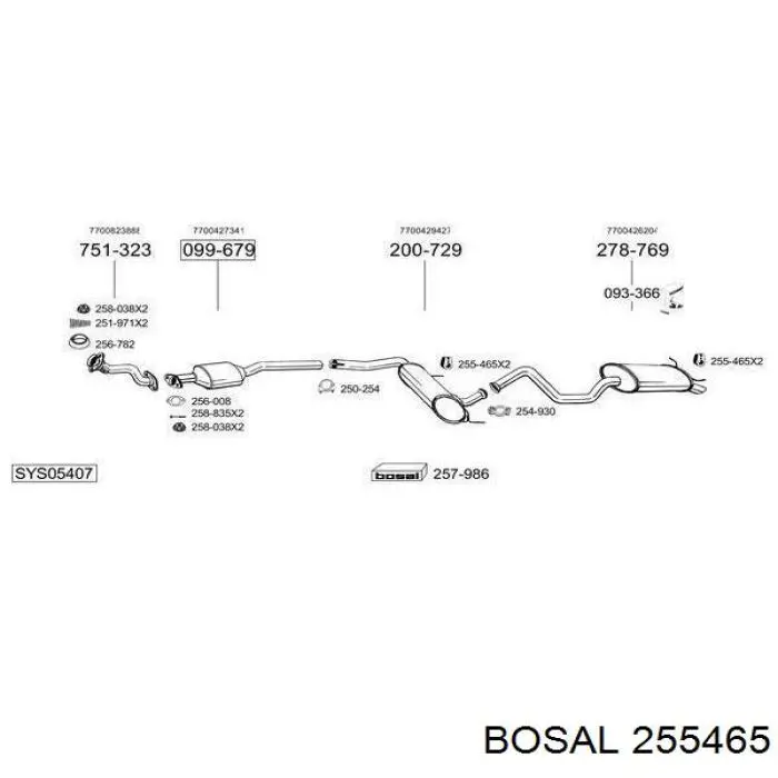 255465 Bosal soporte escape