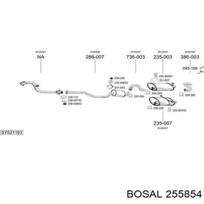 Comprar 255854 Bosal Soporte de tubo de escape