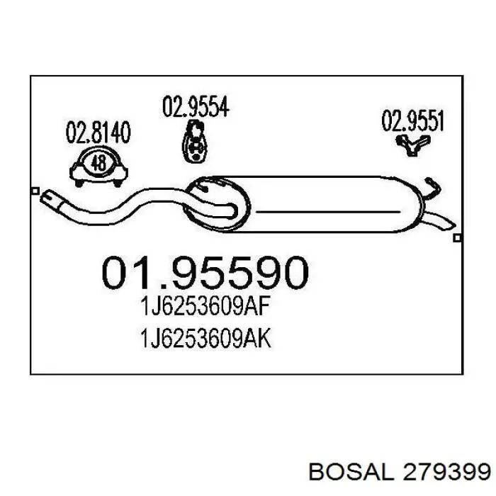 Silencioso trasero Bosal 279399