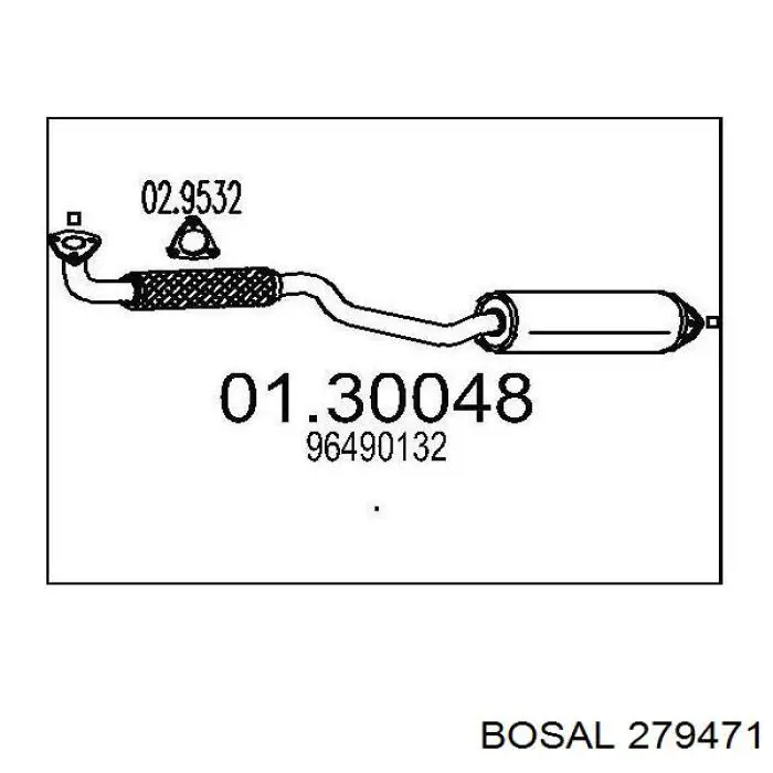 Silenciador delantero 850237 Bosal