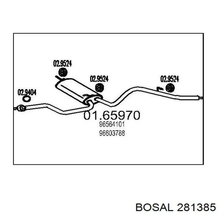 Silenciador trasero Bosal 281385 precio, desde 92,74 EUR