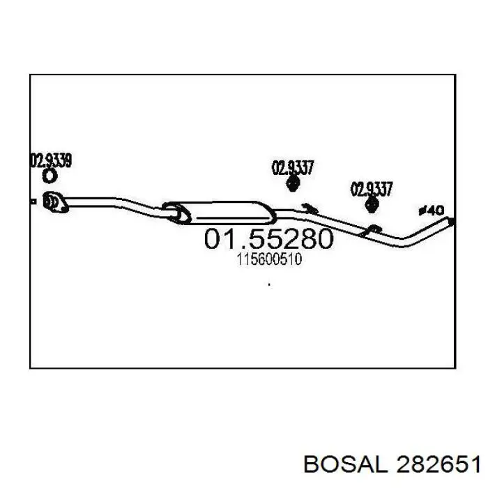 BS 282-651 Bosal silenciador del medio