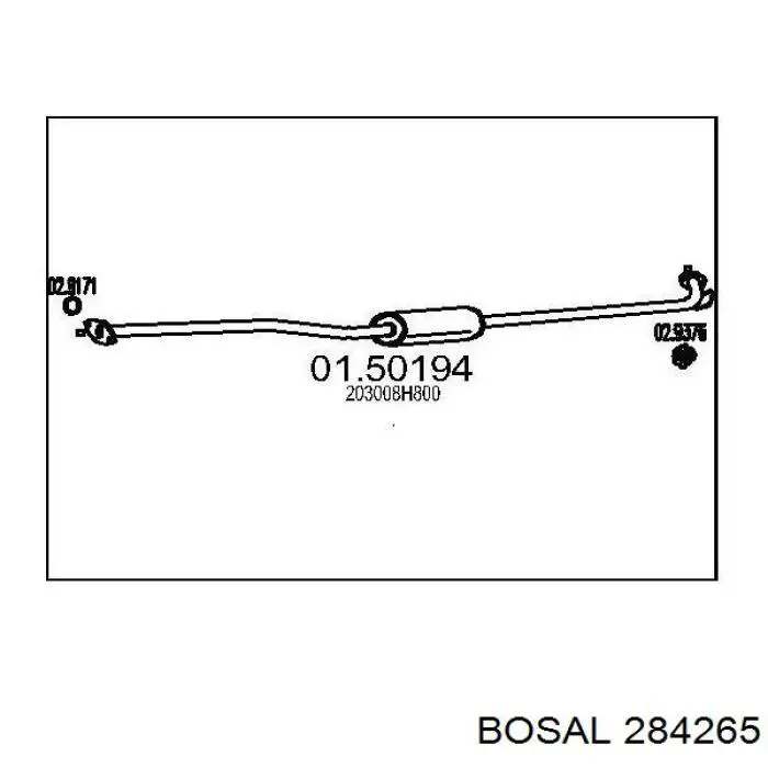 Silenciador central Nissan/Infiniti 203008H800 precio, desde 82,58 EUR