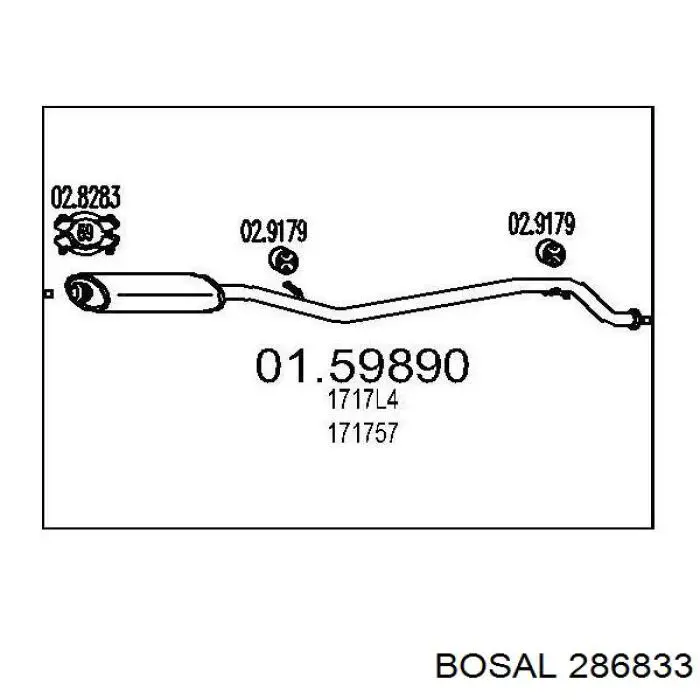 Comprar 286833 Bosal Silenciador central