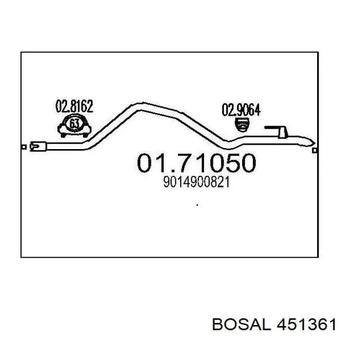 451-361 Bosal silenciador posterior