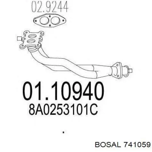 Comprar 8A0253101C VAG Tubo de admisión del silenciador de escape delantero