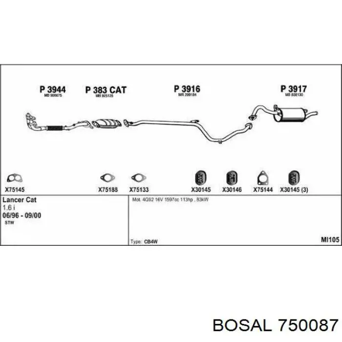 93854306 Peugeot/Citroen tubo de admisión del silenciador de escape delantero