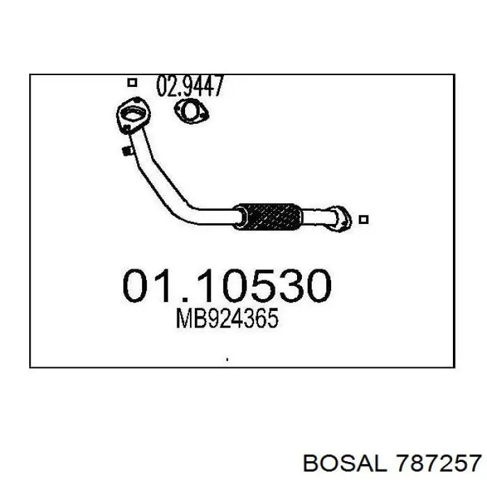 Comprar 787257 Bosal Tubo de admisión del silenciador de escape delantero