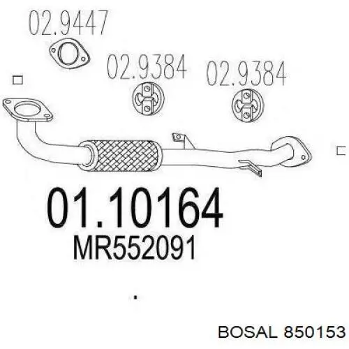 Comprar MR552091 Mitsubishi Tubo de admisión del silenciador de escape delantero