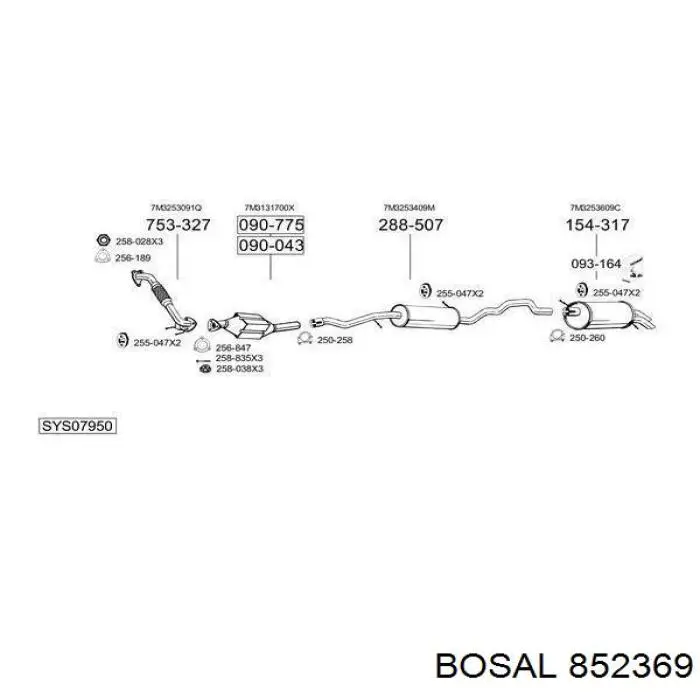 Silenciador central Bosal 852369 precio, desde 89,20 EUR
