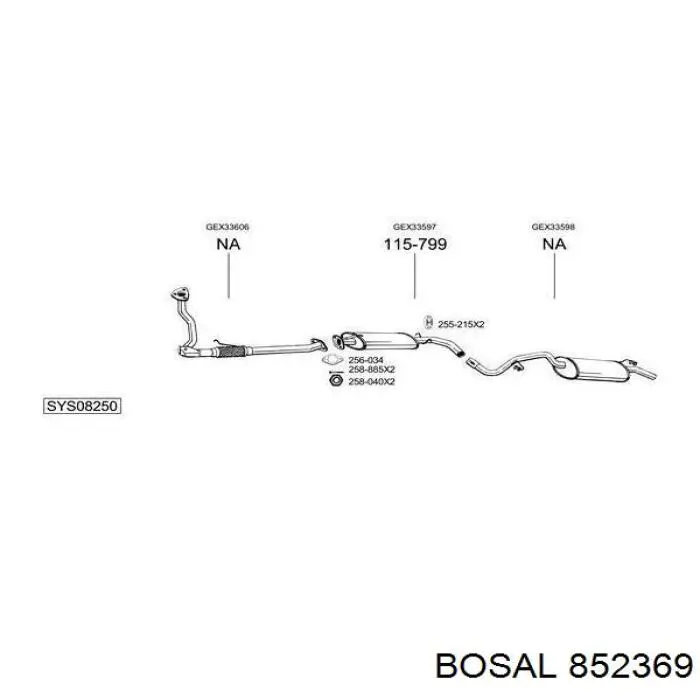 Comprar 852369 Bosal Silenciador central
