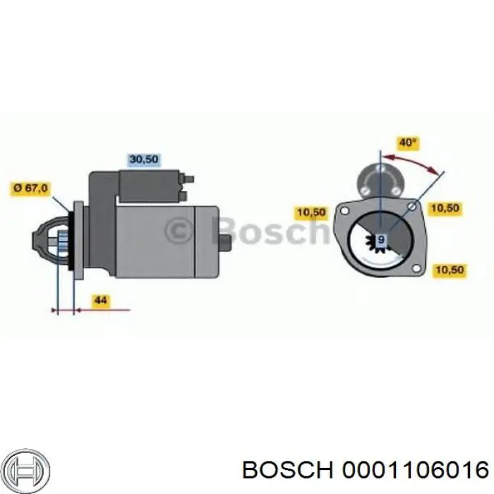 Motor de arranque 0001106016 Bosch