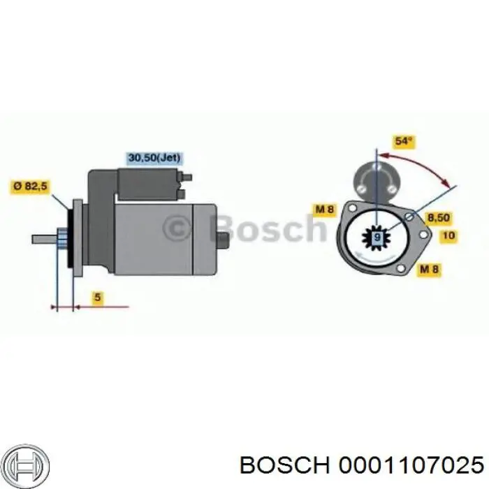 0001107025 Bosch motor de arranque