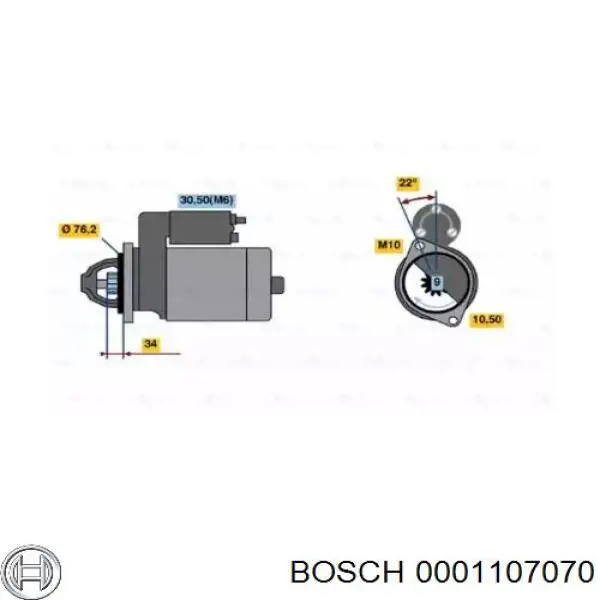 0001107070 Bosch motor de arranque
