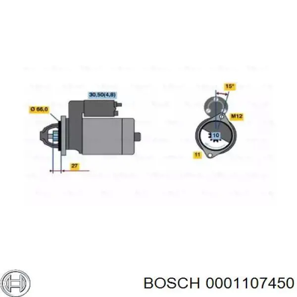 Motor de arranque 0001107450 Bosch