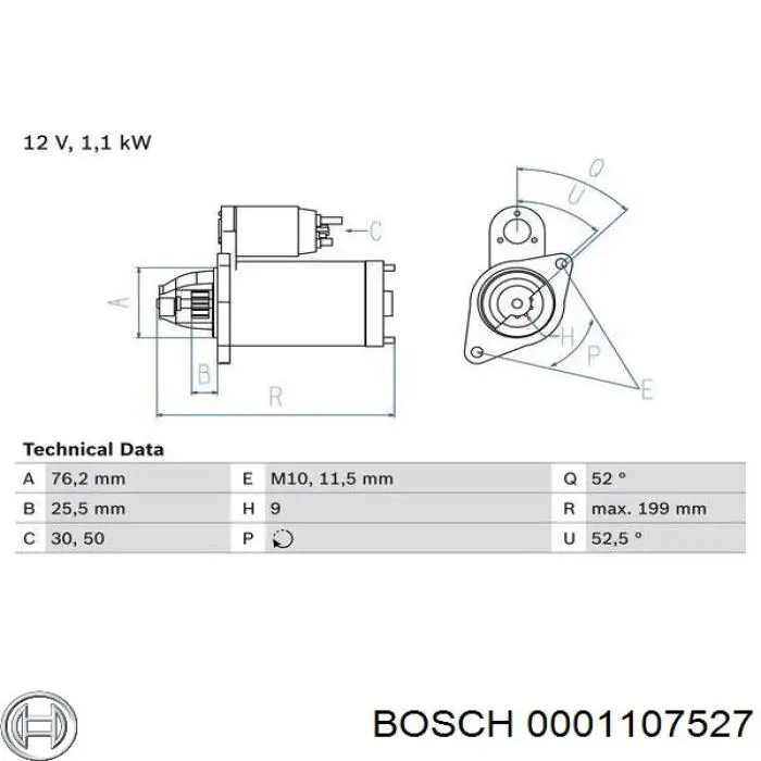 0001107527 Bosch Arranque motores
