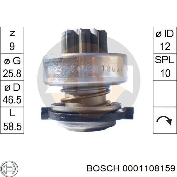 0001108159 Bosch motor de arranque