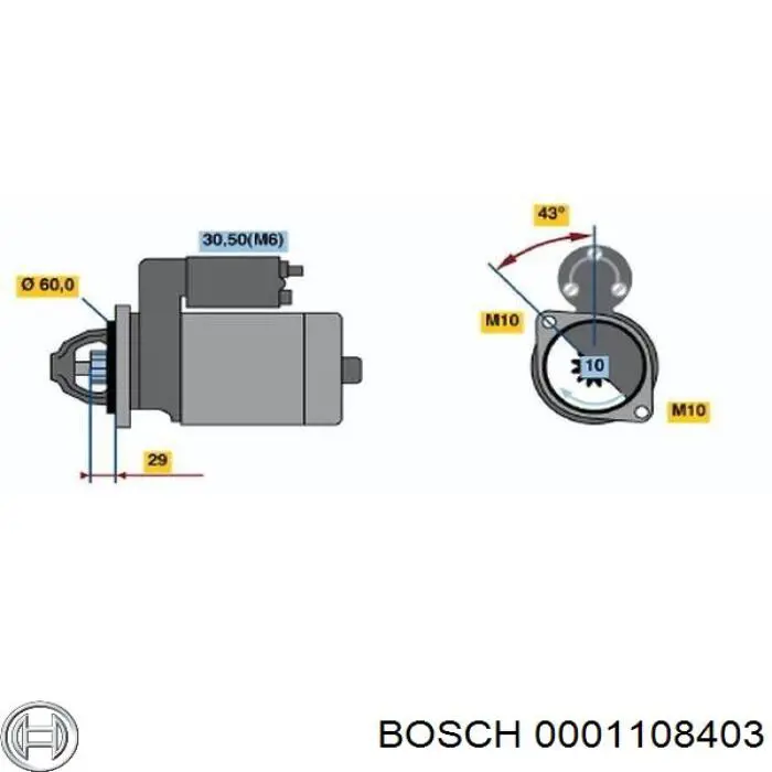 0001108403 Bosch motor de arranque