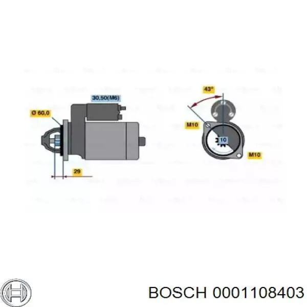 Burro de arranque  Bosch 0001108403 precio, desde 40,16 EUR